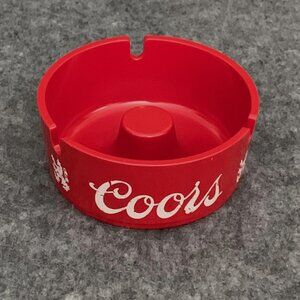 Vintage Coors Beer Red Plastic Ashtray, Collector's Item
